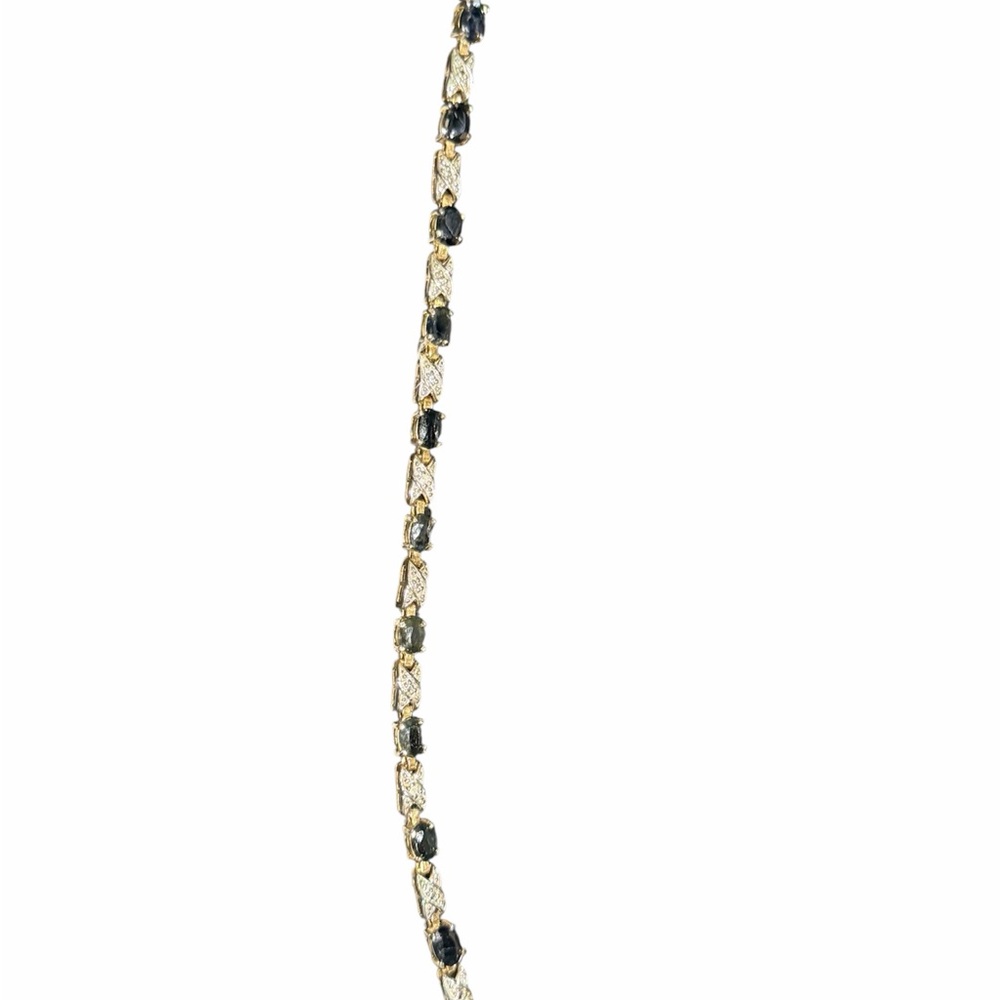 Gold Tennis bracelet with black Stones 925